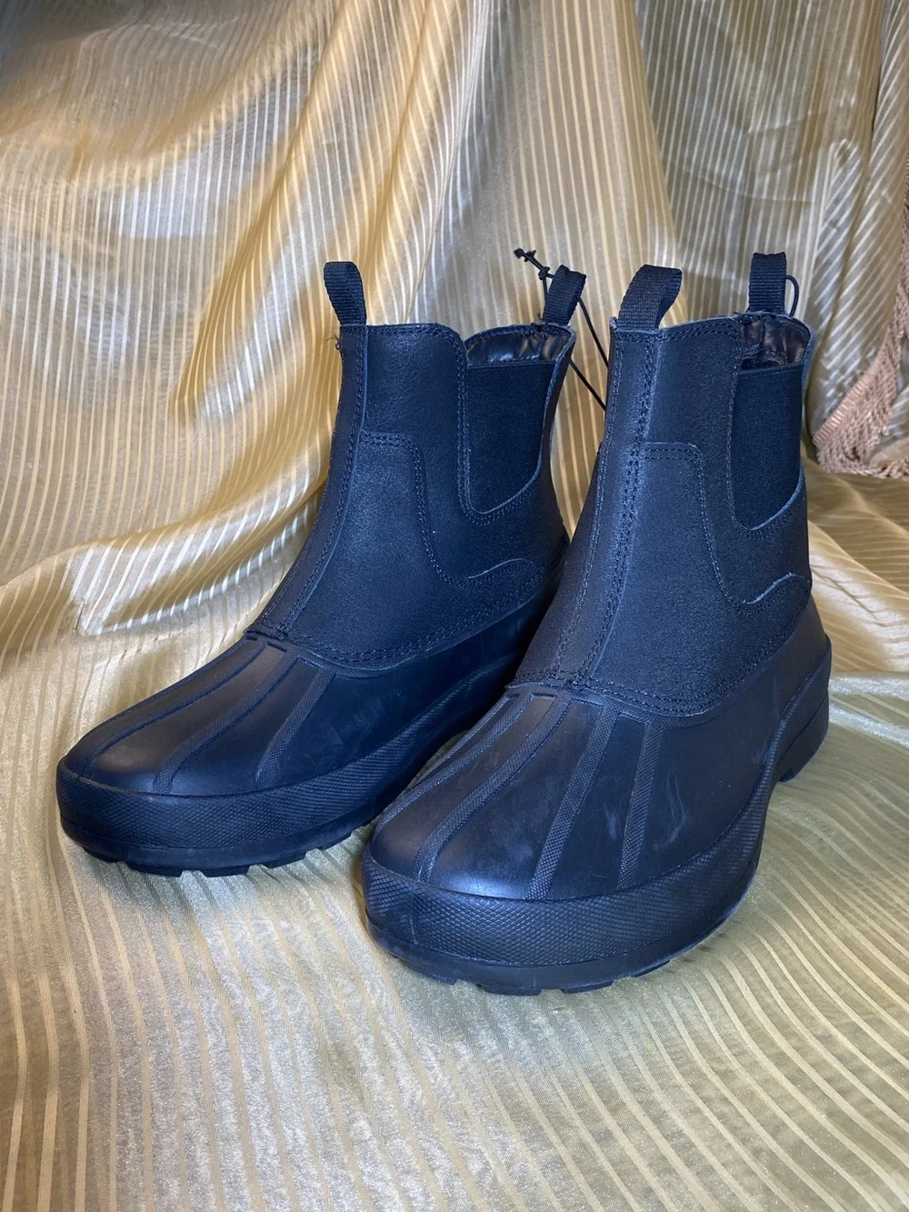 NWT GOODFELLOW men Waterproof Black Chelsea Duck Boots, size 12